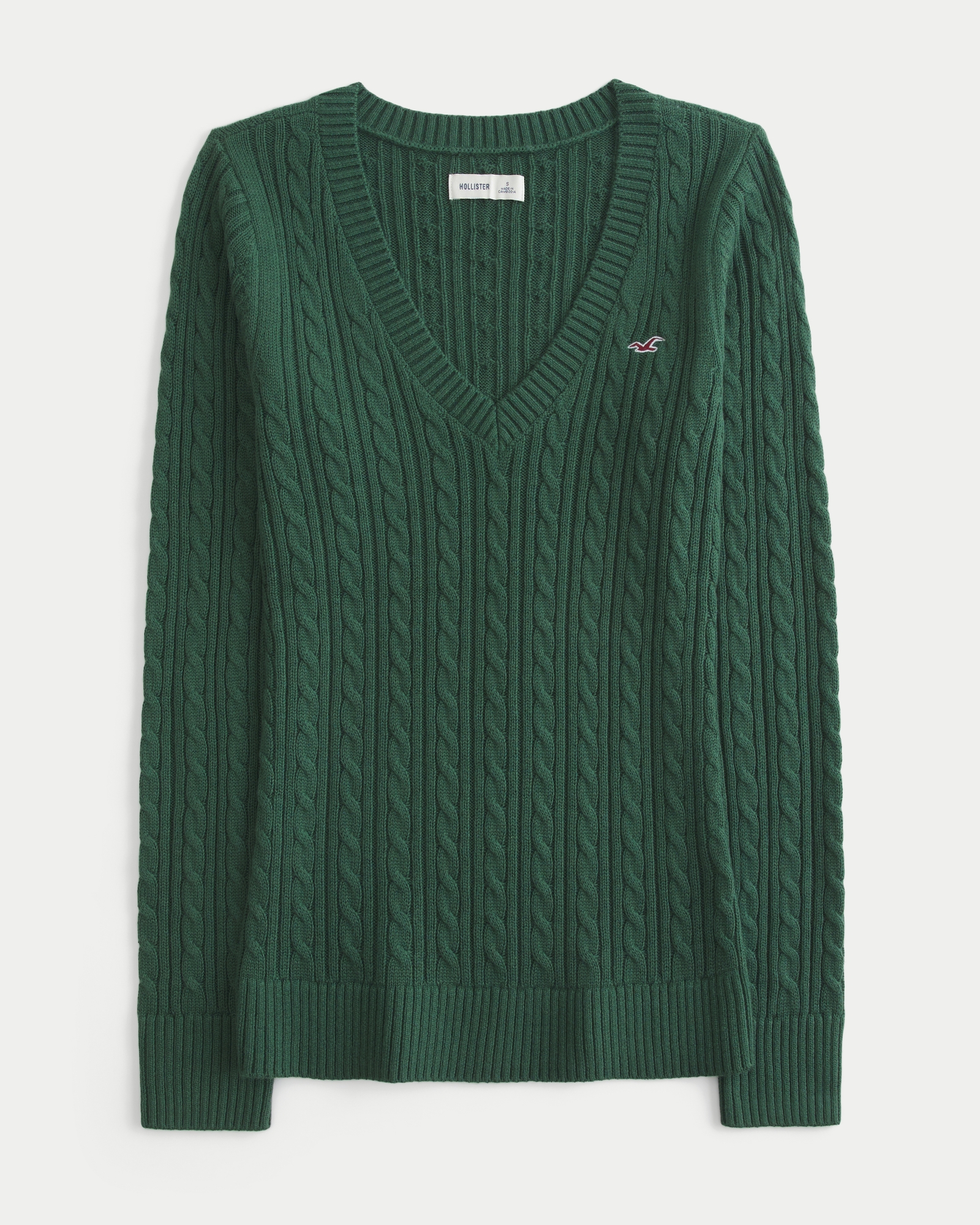 Cable-Knit Icon V-Neck Sweater