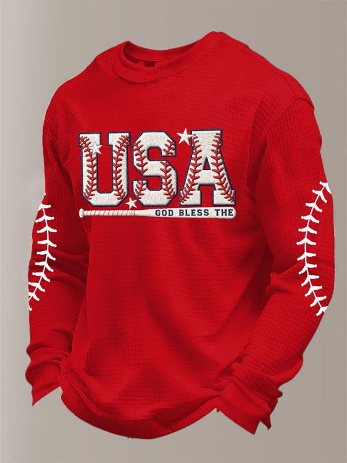 Men'S Baseball Classic Printed Waffle Top