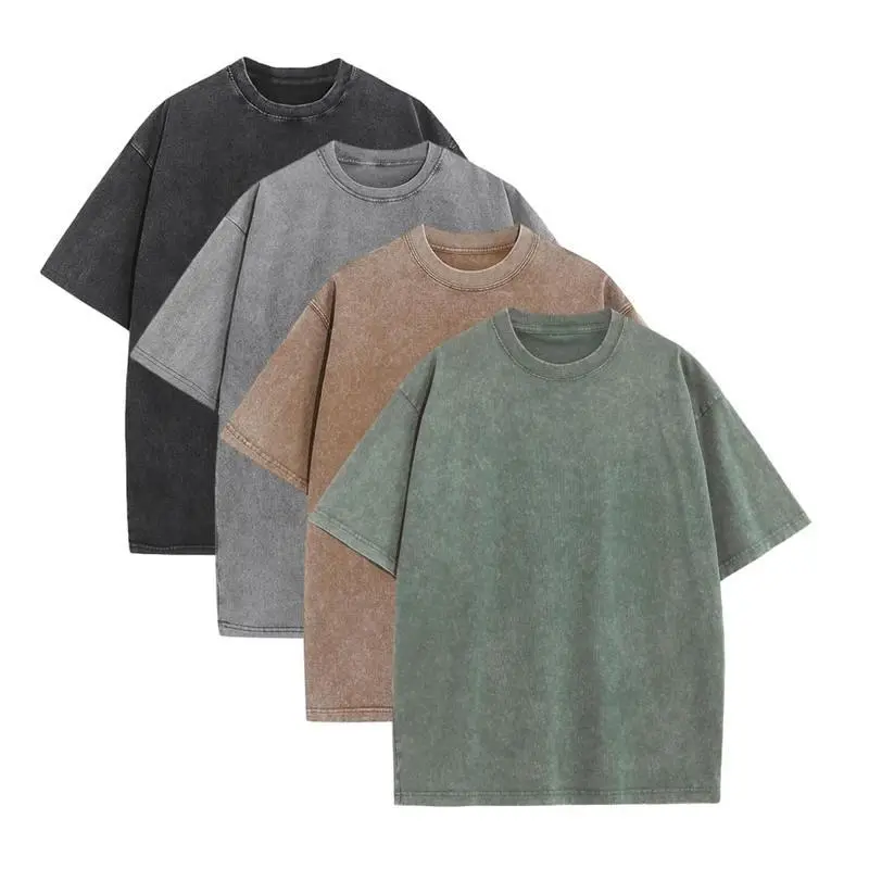 Unisex 9-Pack Oversized Heavyweight Tees – Vintage Baggy Cotton Gym T-Shirts