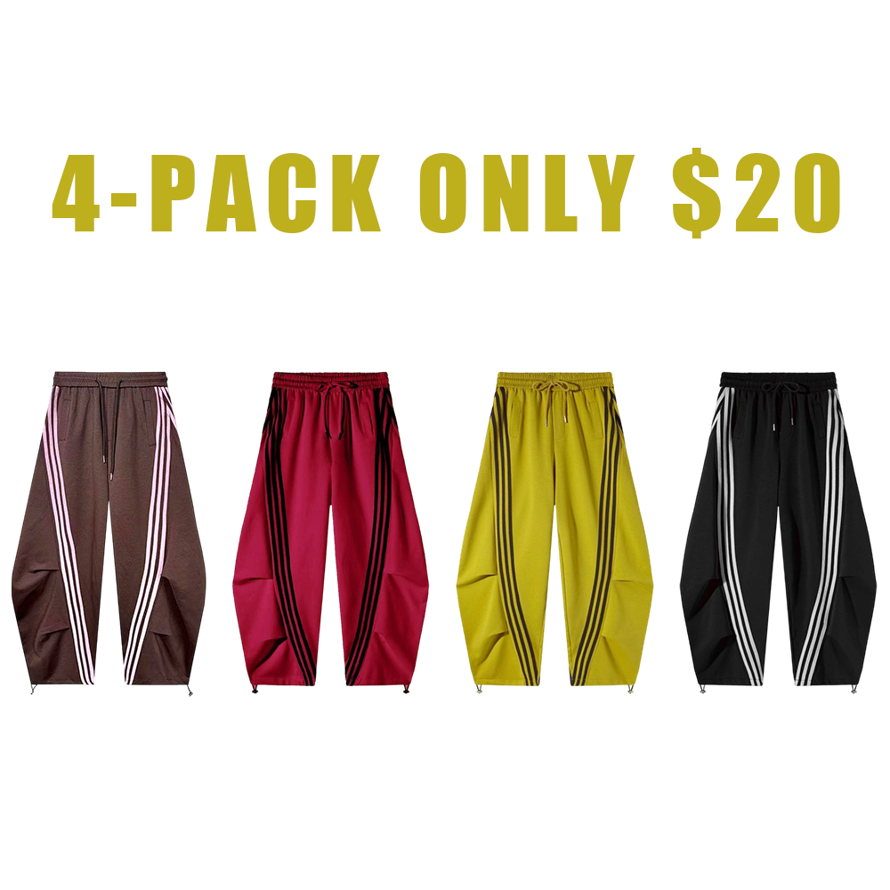 Women's Loose Wide Leg Striped Track Pants
