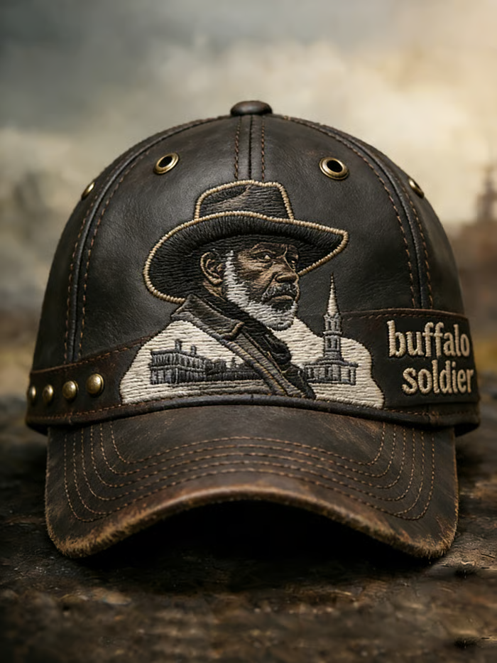 Black African American Buffalo Soldiers printed baseball cap