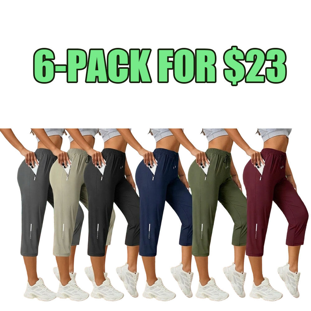 women’s ice silk breathable high-stretch capri pants