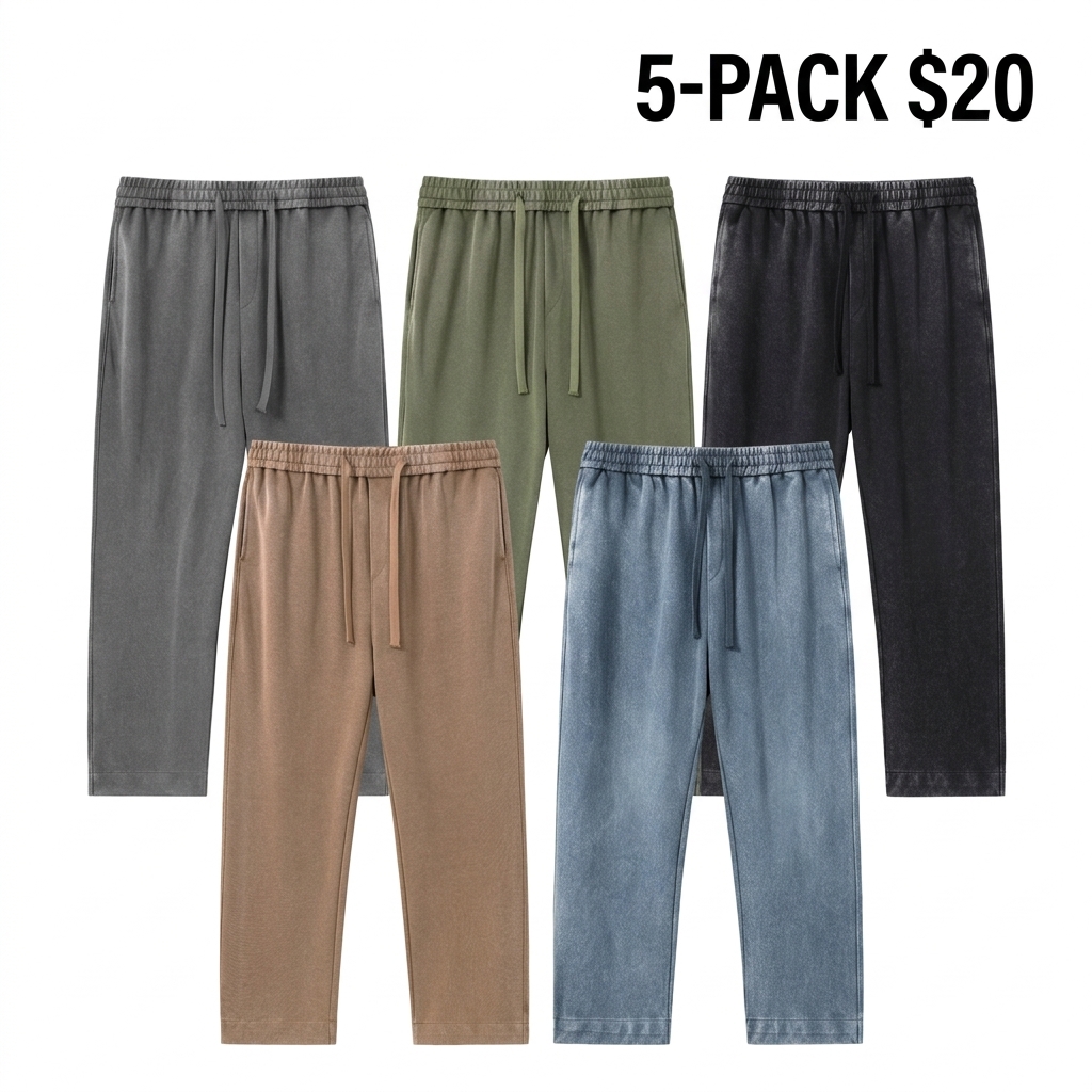 Men's Acid Wash Cotton Sweatpants – Soft Casual Joggers for Everyday Wear