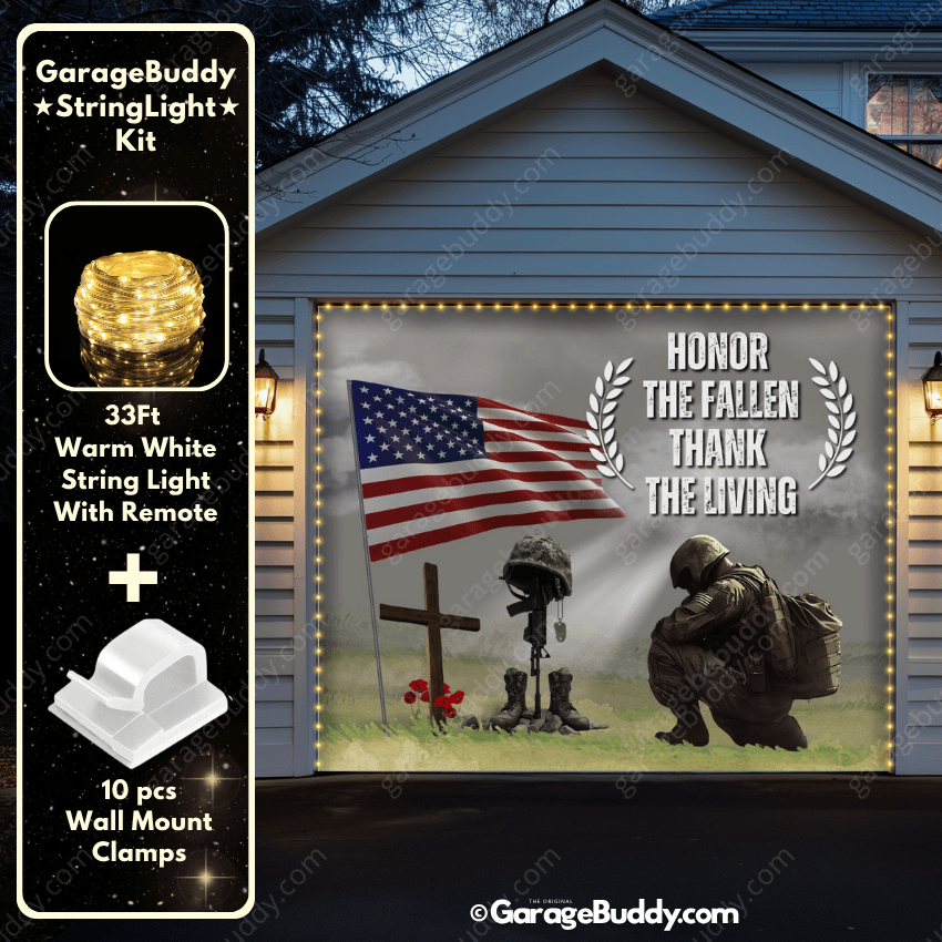 Honor The Fallen | Patriotic Veterans Garage Door Cover