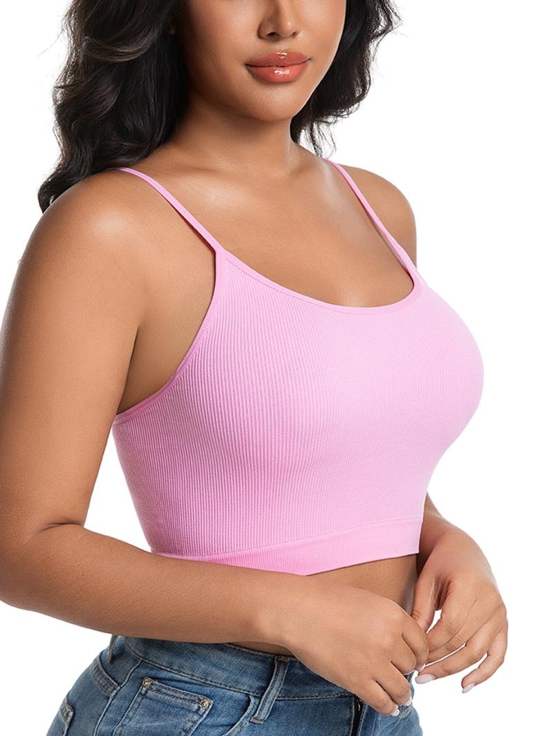 Women's Solid Wireless Bra, Stretchy Comfortable Breathable Bra