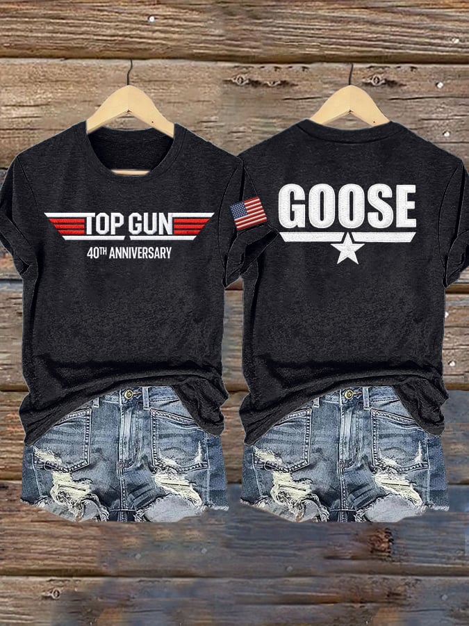 Women's Retro Talk To Me Goose 40th Anniversary Print T-Shirt