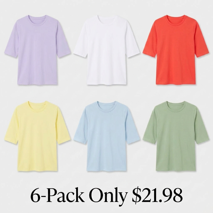 Womens Elbow Sleeve Crew Neck