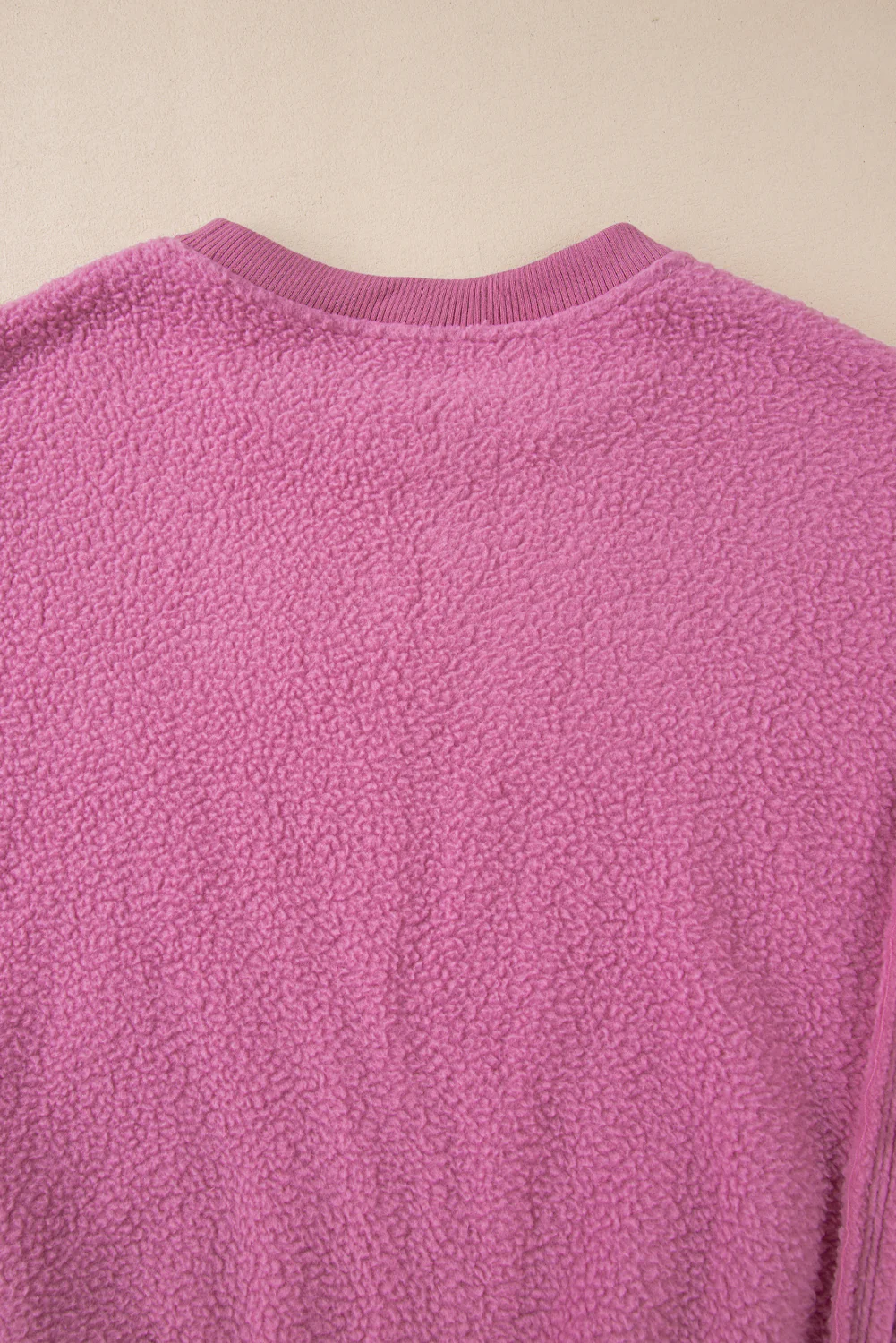 Bright Sherpa Seamed Drop Shoulder Oversized Sweatshirt
