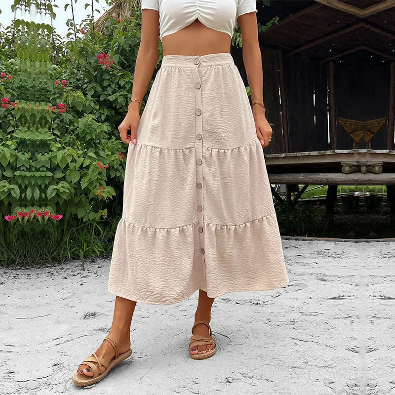 Skirt Solid Color Skirt Midi