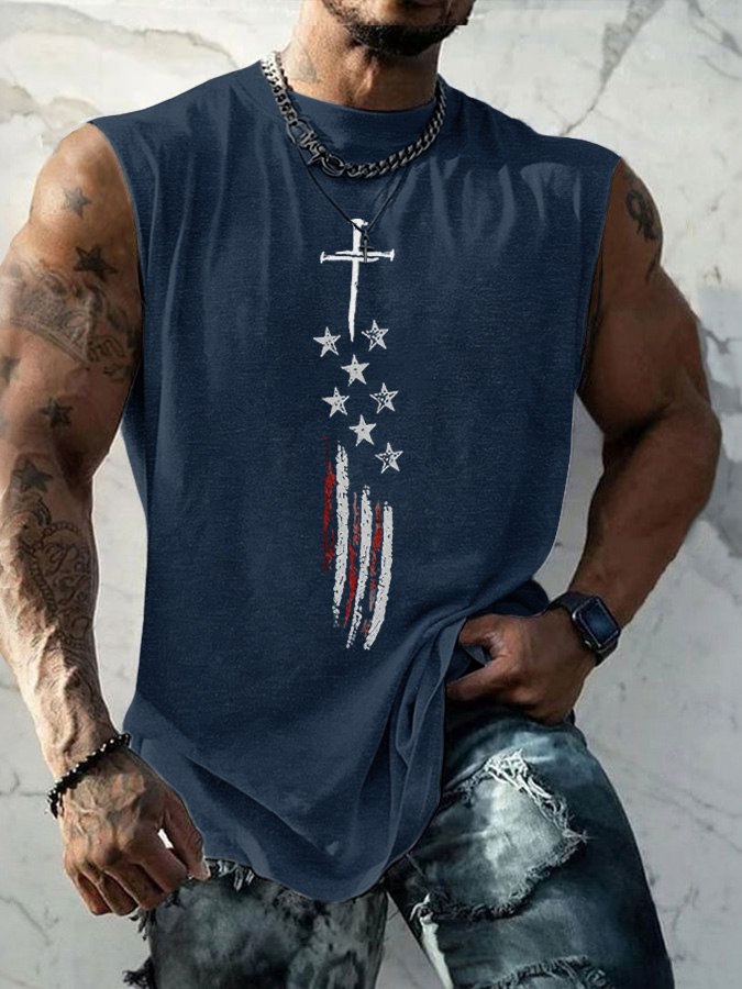 Men'S Sleeveless Casual Cotton And Linen T-Shirt
