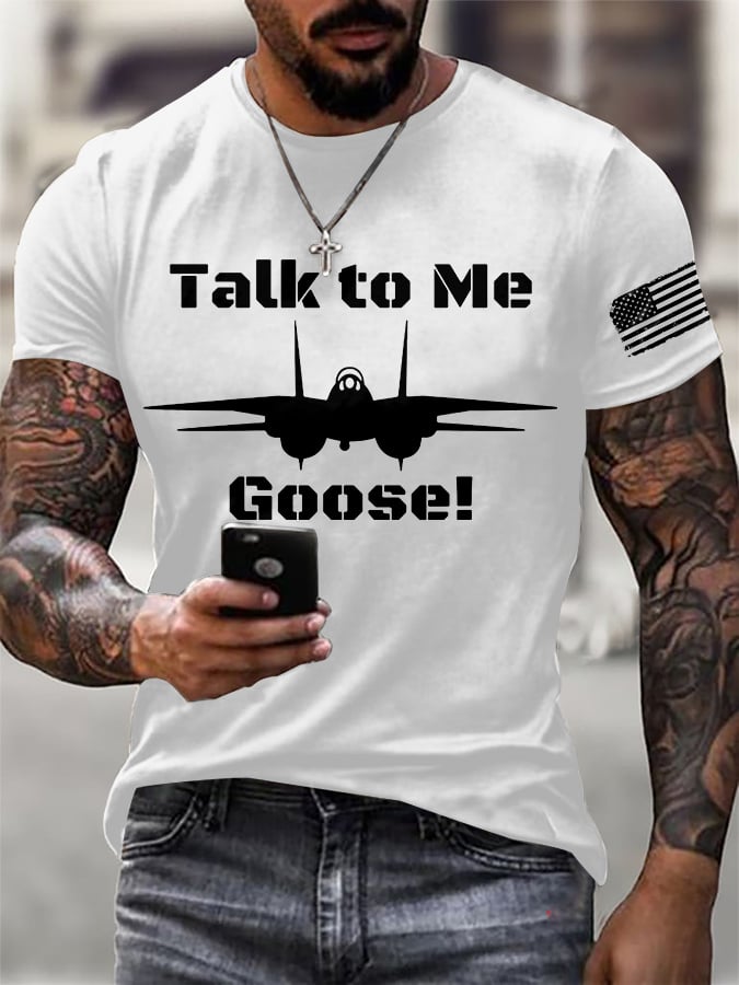 Men's Retro Talk To Me Goose Print T-Shirt