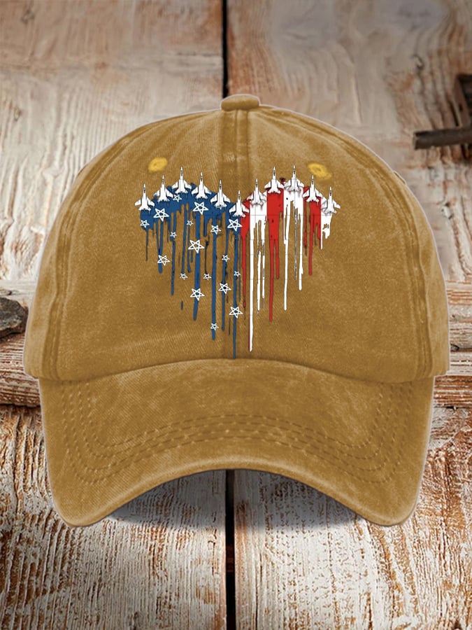 Unisex Distressed Washed Cotton Print Hat