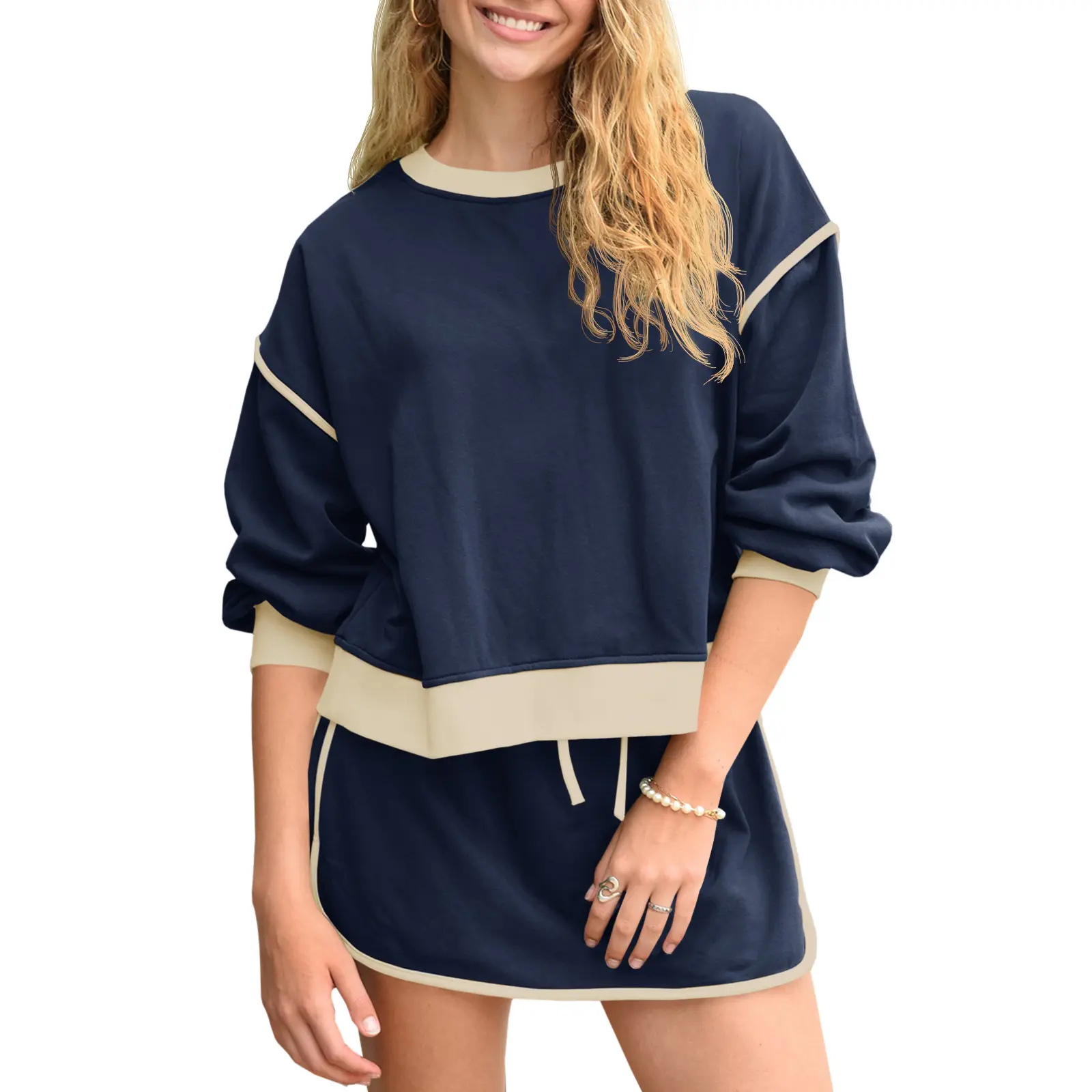 Women's Sweatshirt & Skort Sweatsuit Set