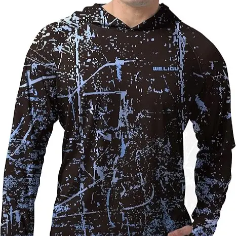 Men's UPF 50+ Sun Protection Hoodie Shirt Long Sleeve SPF Fishing Outdoor UV Hiking Lightweight Shirts