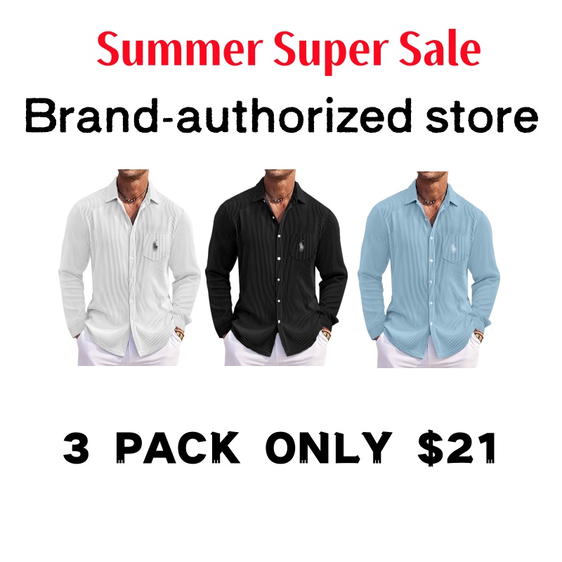 🔥Last Day Promotion!🔥RL Men's Striped Long-Sleeve Shirt