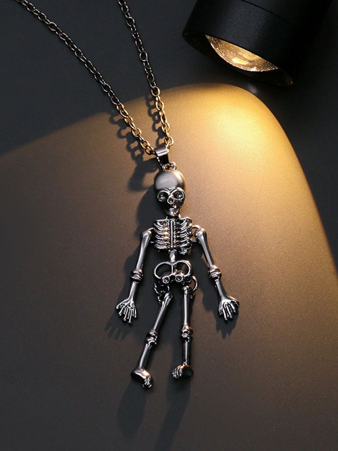Halloween Human Skeleton Skeleton Ghost Hand Holding Pendant Couple Necklace