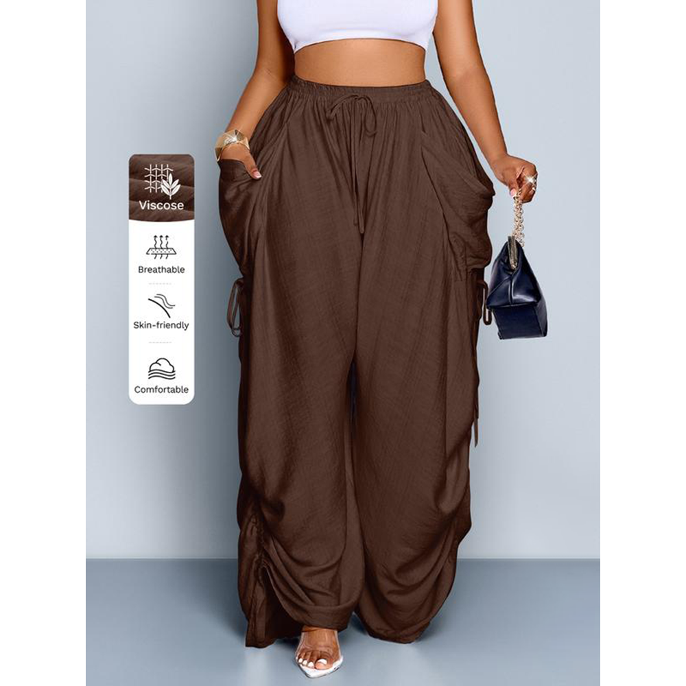 Women's Casual Loose Wide Leg Woven Pants