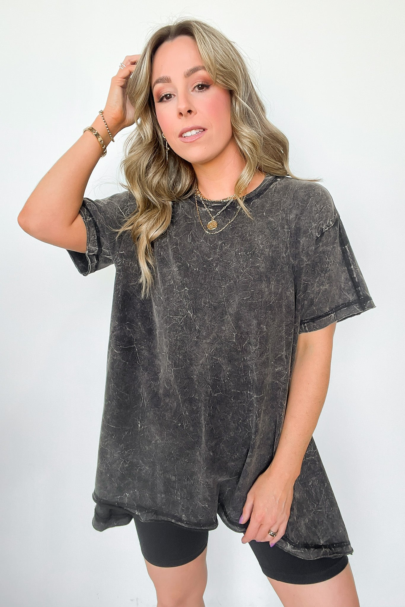 Mother's Day Sale💕Washed Drop Shoulder Relaxed Top
