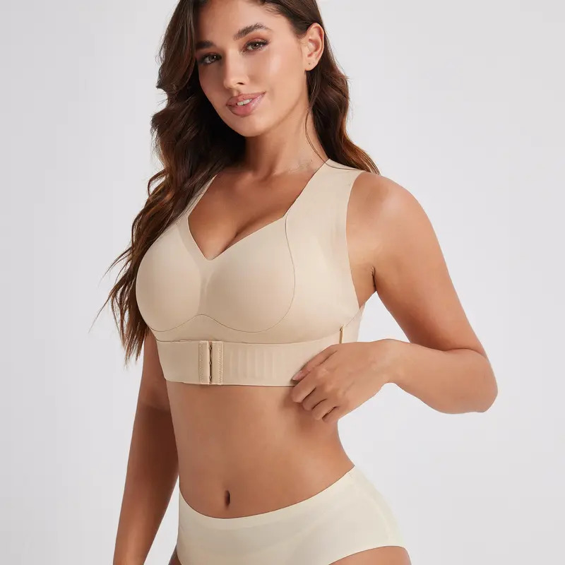 Women's beige non-wired bra