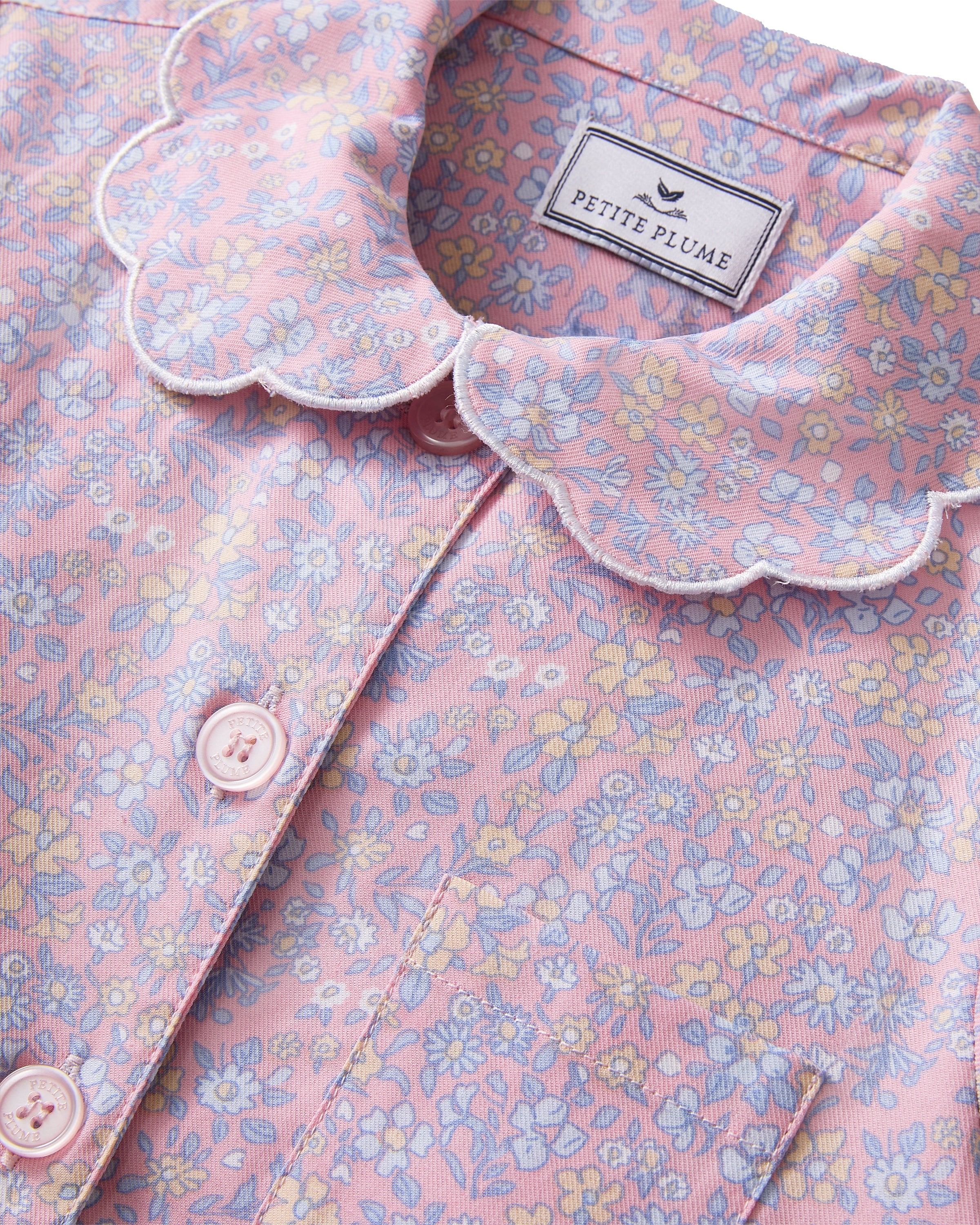 Kid's Twill Colette Short Set in Fleur Blush
