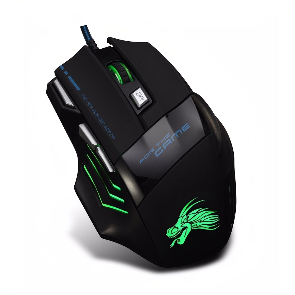 Wired Gaming Mouse 7 Button Backlit Ergonomic USB Mice 5500 DPI Backlight Adjustable Optical Mice For PC Gamer Computer Desktop