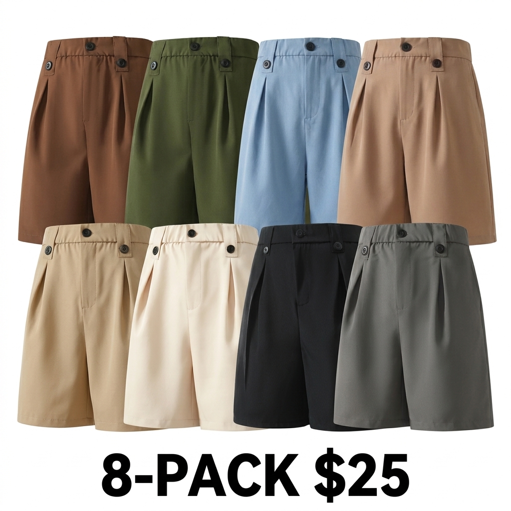Men's High Waisted Pleated Dress Shorts – Black Suit Shorts for Casual & Formal Summer Wear