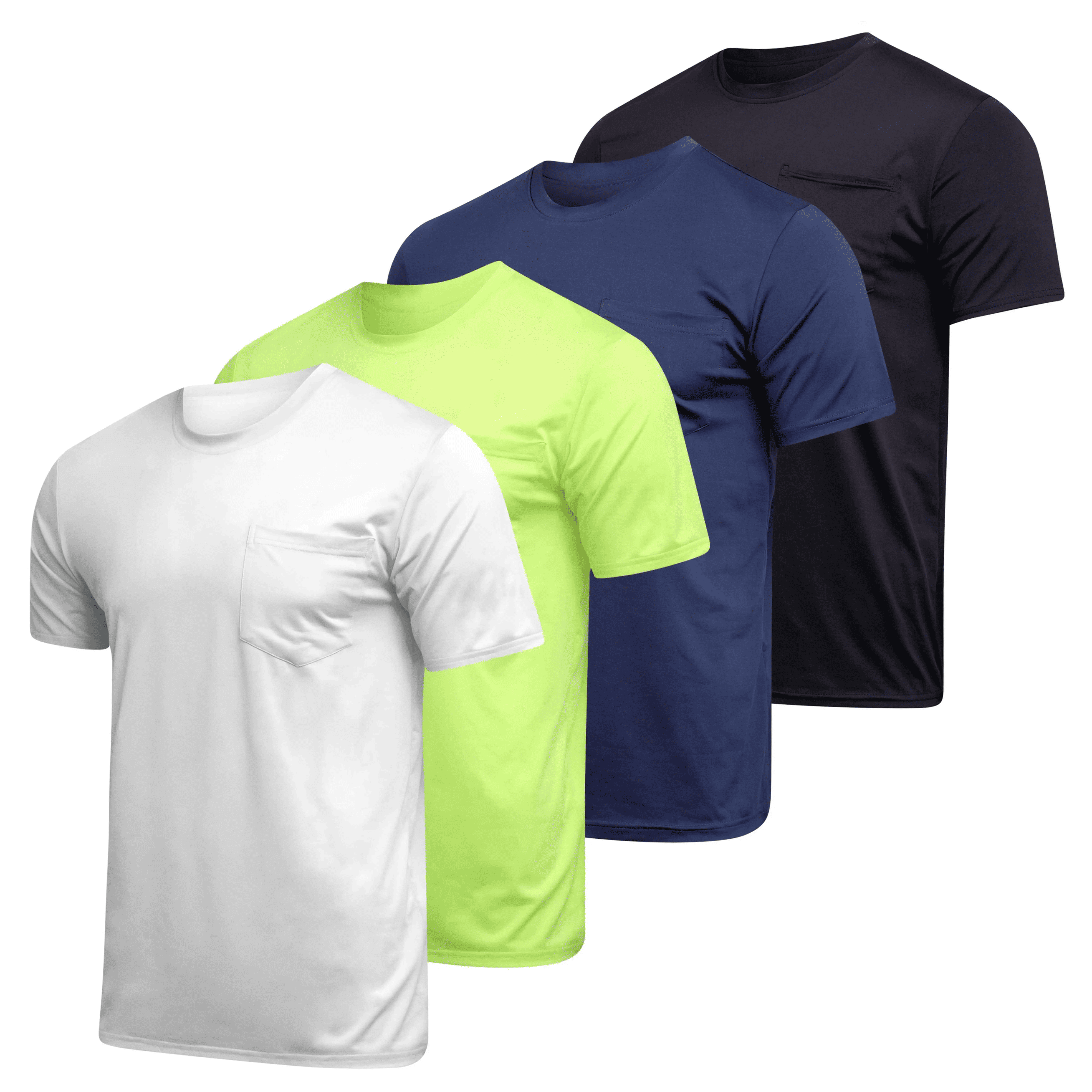 Men's Dry-Fit Short Sleeve Pocket Crew Performance Athletic T-Shirt (Available in Big & Tall)