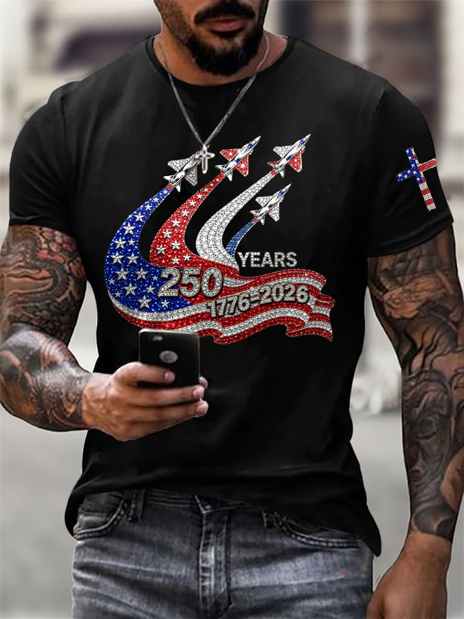 Men's America 250 Years 1776-2026 Printed T-Shirt