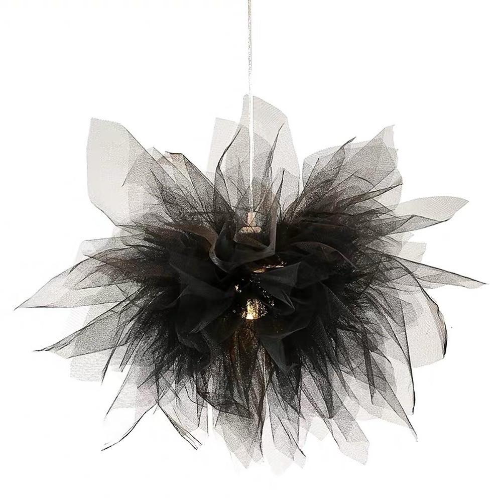 20'' Cotton Candy Mid Century Modern Pendant Light Metal Fabric Pendant Light