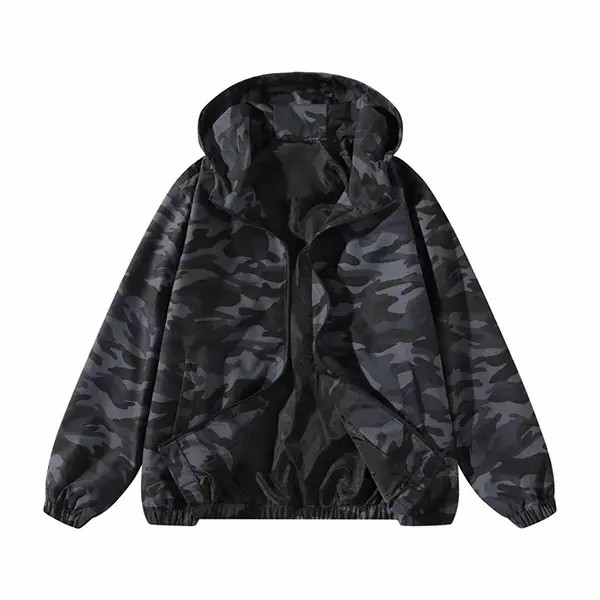 Unisex Vintage Washed Zip Up Hoodie – Retro Streetwear Casual Jacket