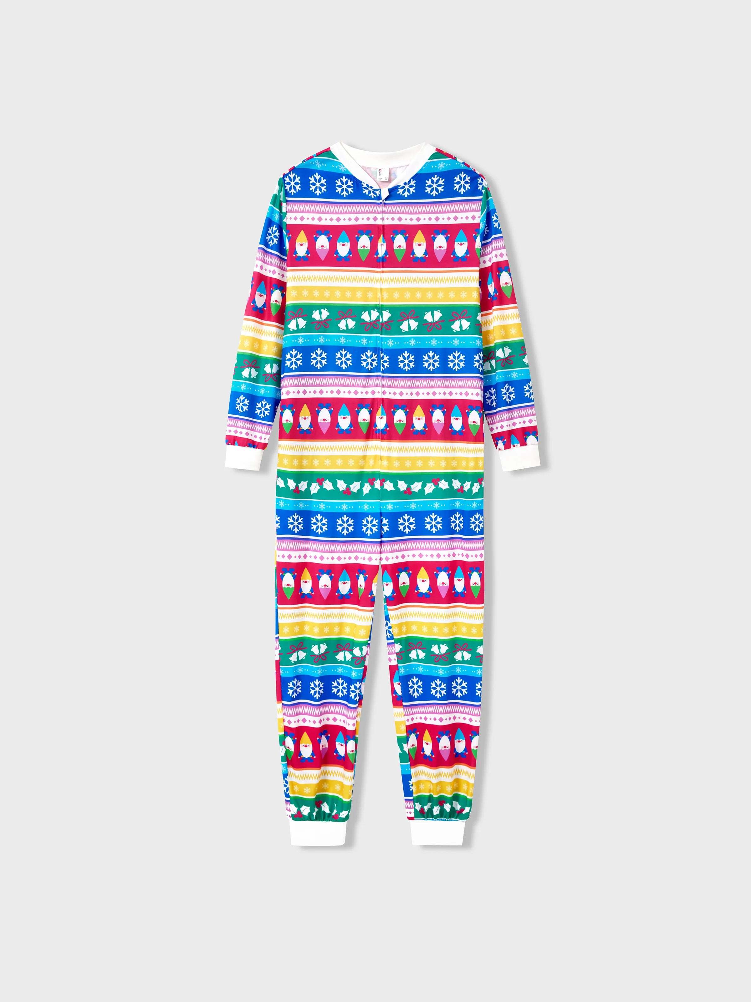Christmas Matching Family Pajamas Set Christmas Gnome Striped PJS with Christmas Socks Multi-color