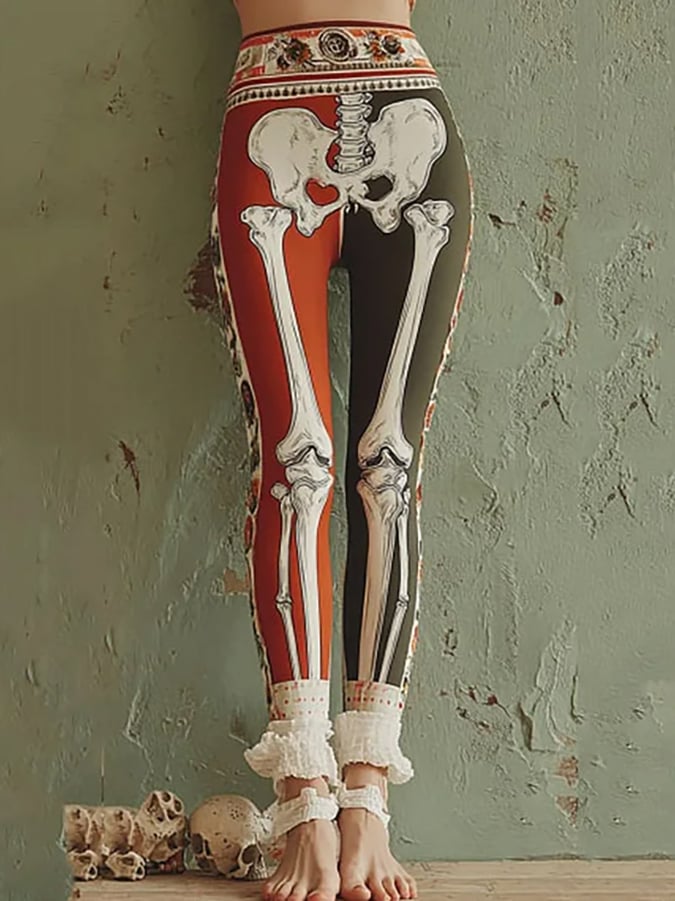 Women's Vintage Skull Art Comfort Leggings