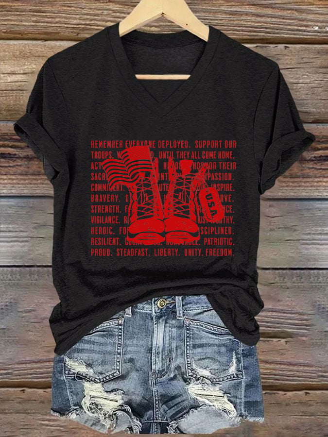 Women's Red Friday Print T-shirt