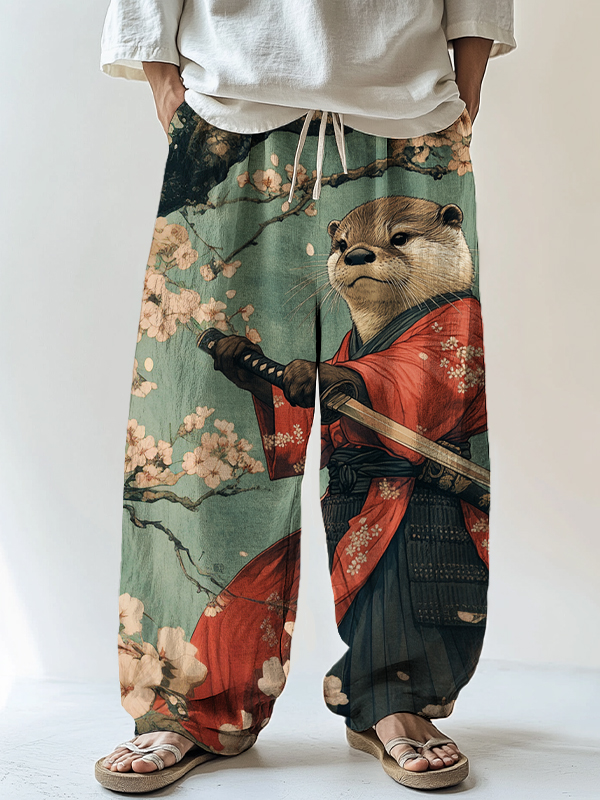 Men's Otter Warrior Training Art Print Casual Pants