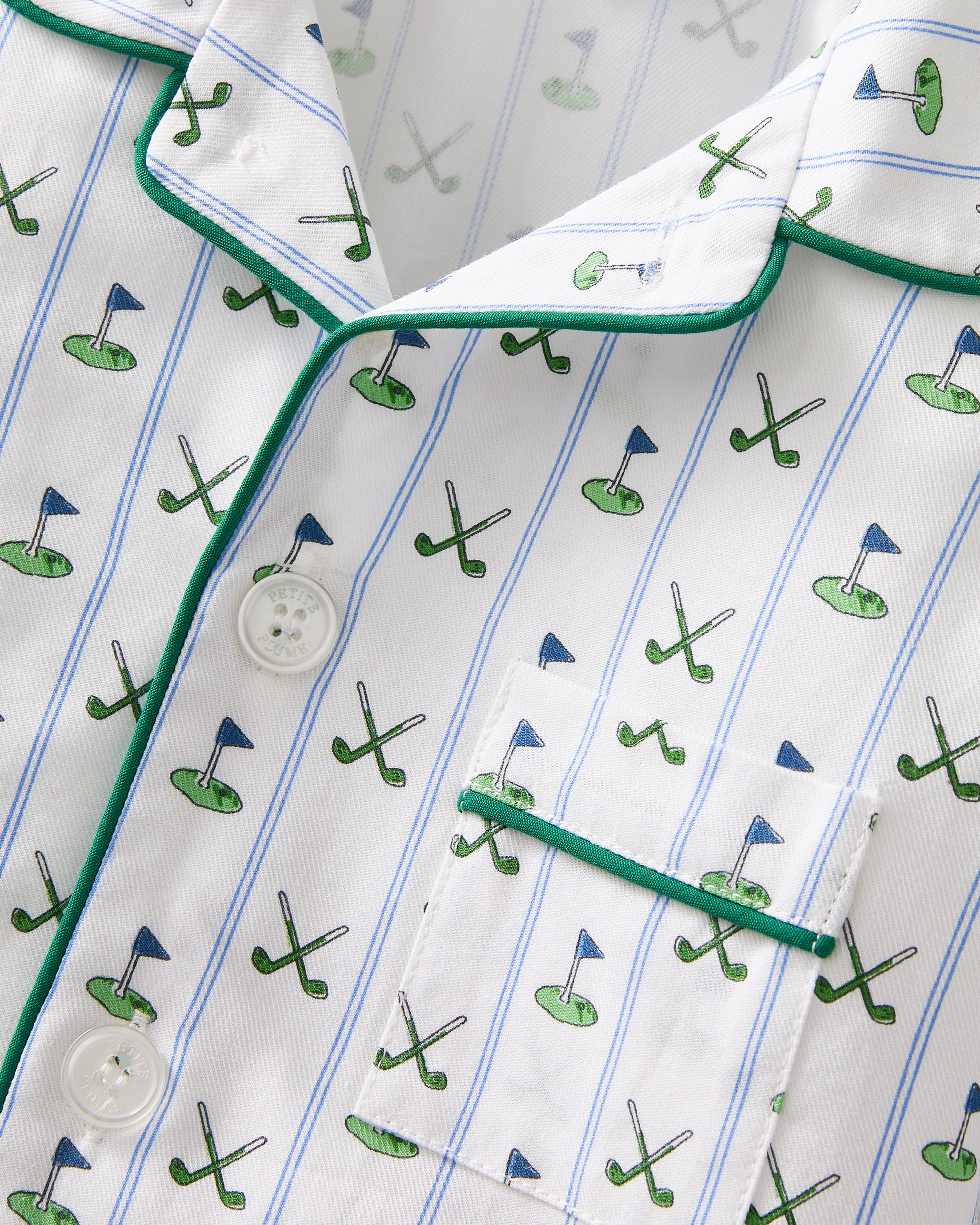Kid's Twill Pajama Set in Fairway Stripe