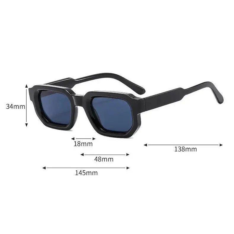 6 - Pack Vintage Rectangle Frame Sunglasses for Men & Women – Retro Fashion Sun Glasses with UV400 Protection, Luxury Design Eyewear