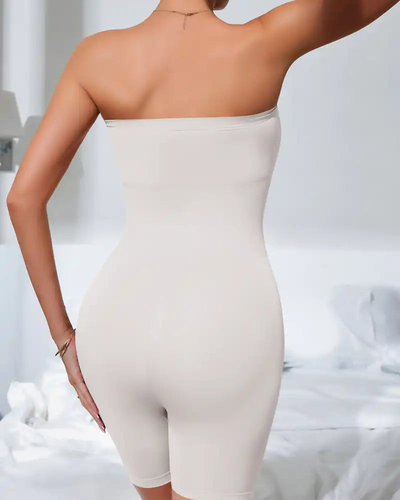 +$5 BOGO FREE!🔥Strapless Tummy Control Shapewear Bodysuit - Mid-Thigh Coverage