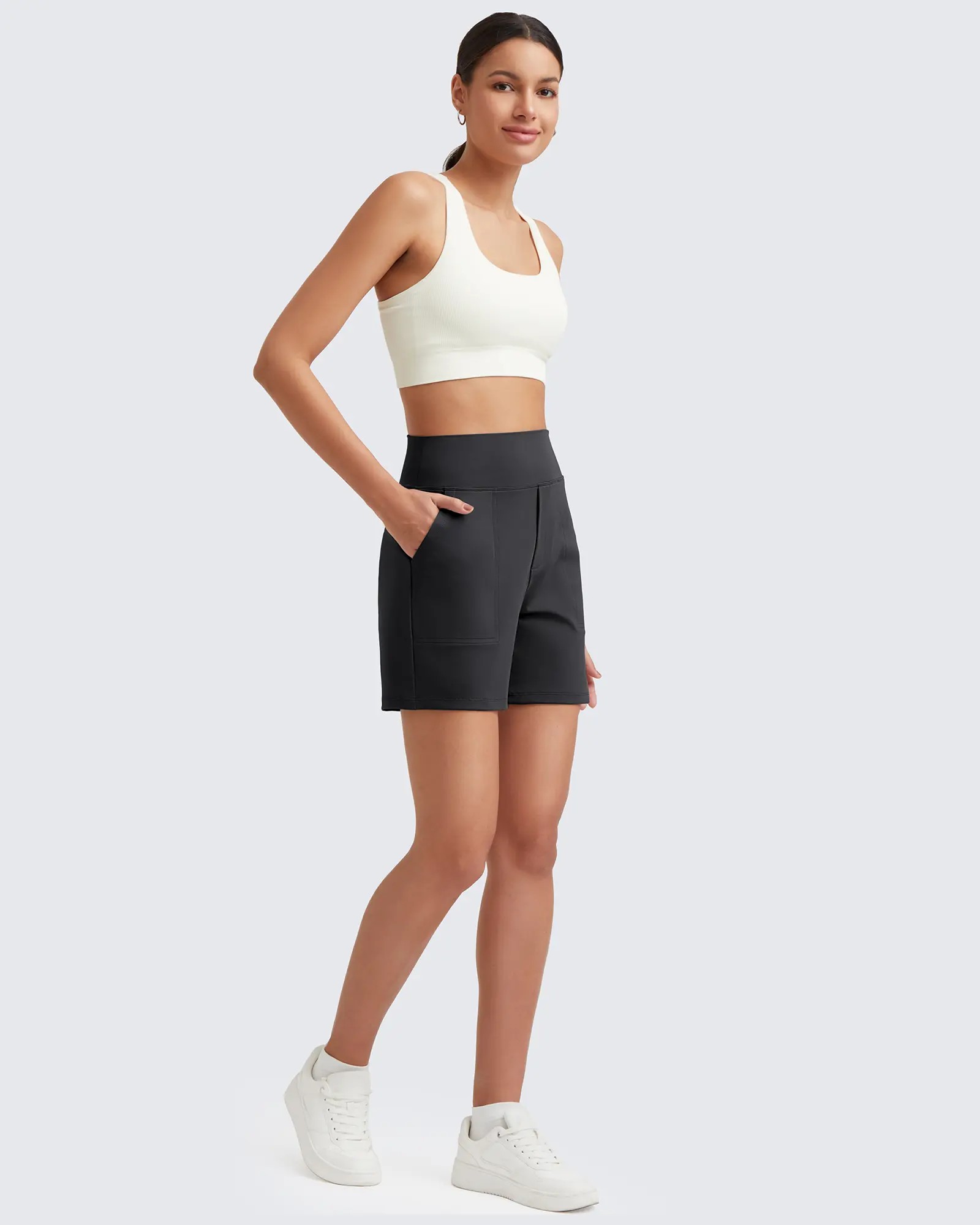 Women's High Waist Wide Leg Yoga Shorts – 4