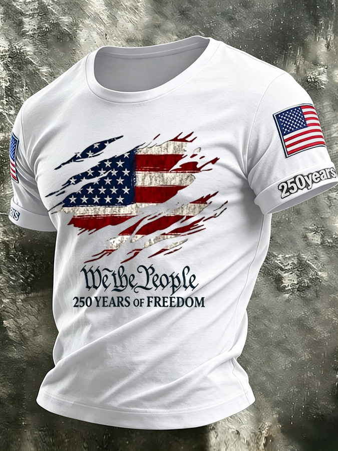 Men'S America Flag Printed Casual T-Shirt