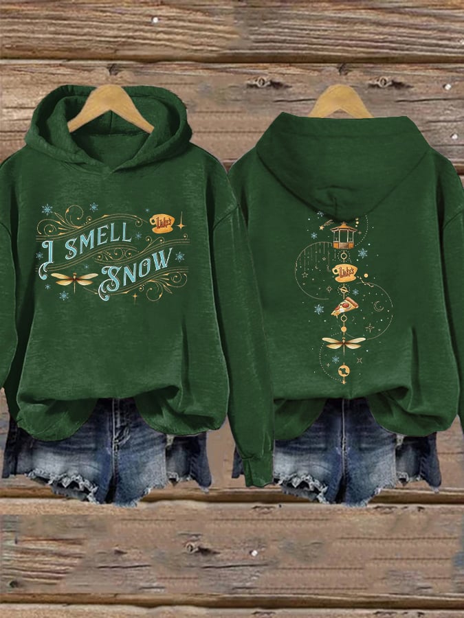 🔥HOT SALE🔥Retro I Smell Snow Luke’s Diner Dragonfly Inn Print Hoodie