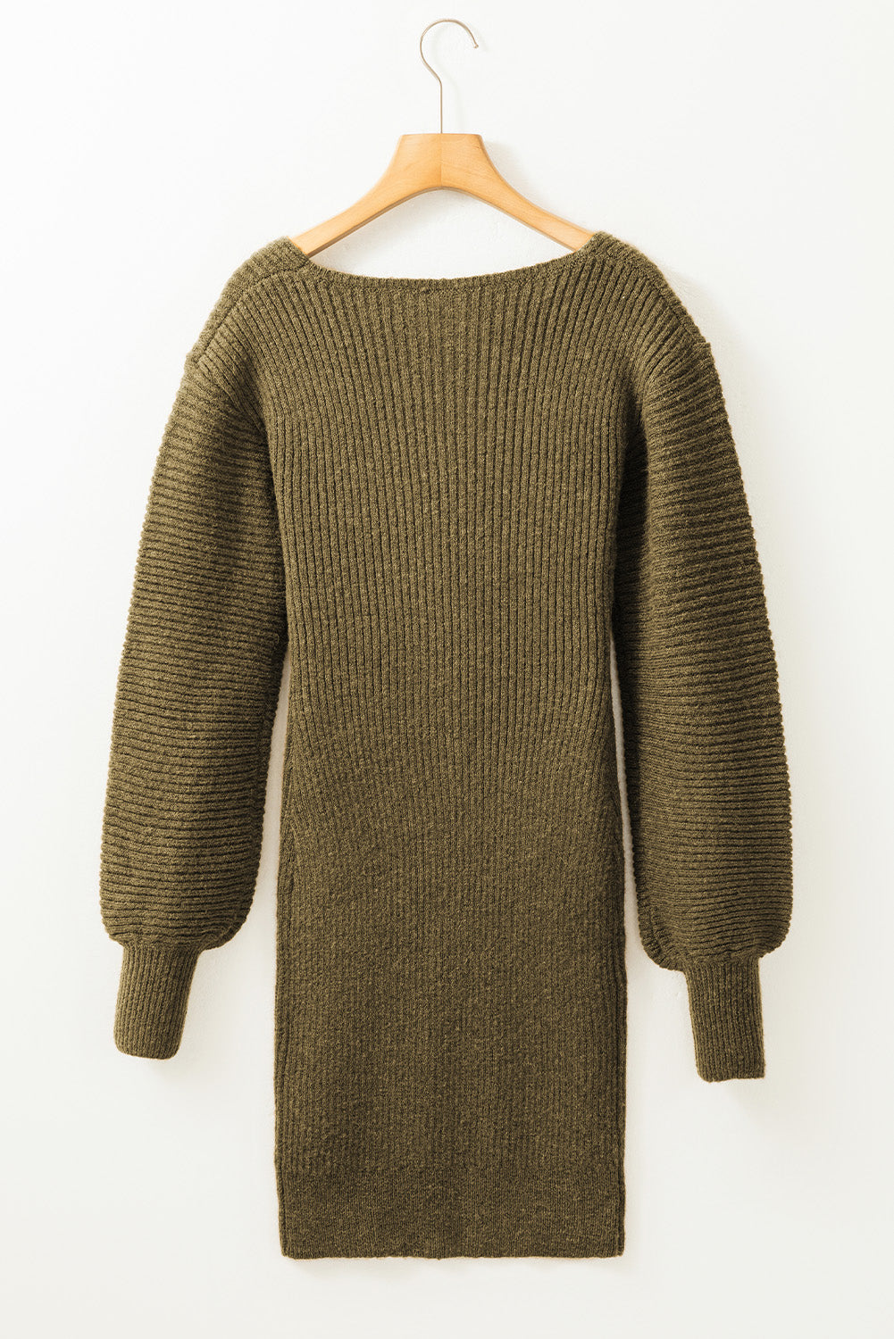 Pink V Neck Bodycon Sweater Dress