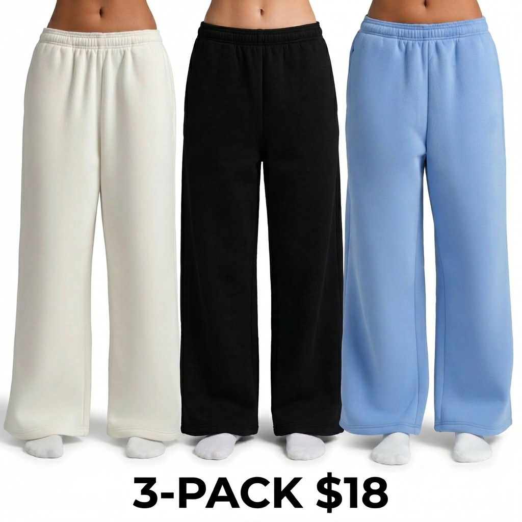 Unisex Relaxed Wide Leg Sweatpants – Ultra-Soft Heavyweight Fleece with Pockets