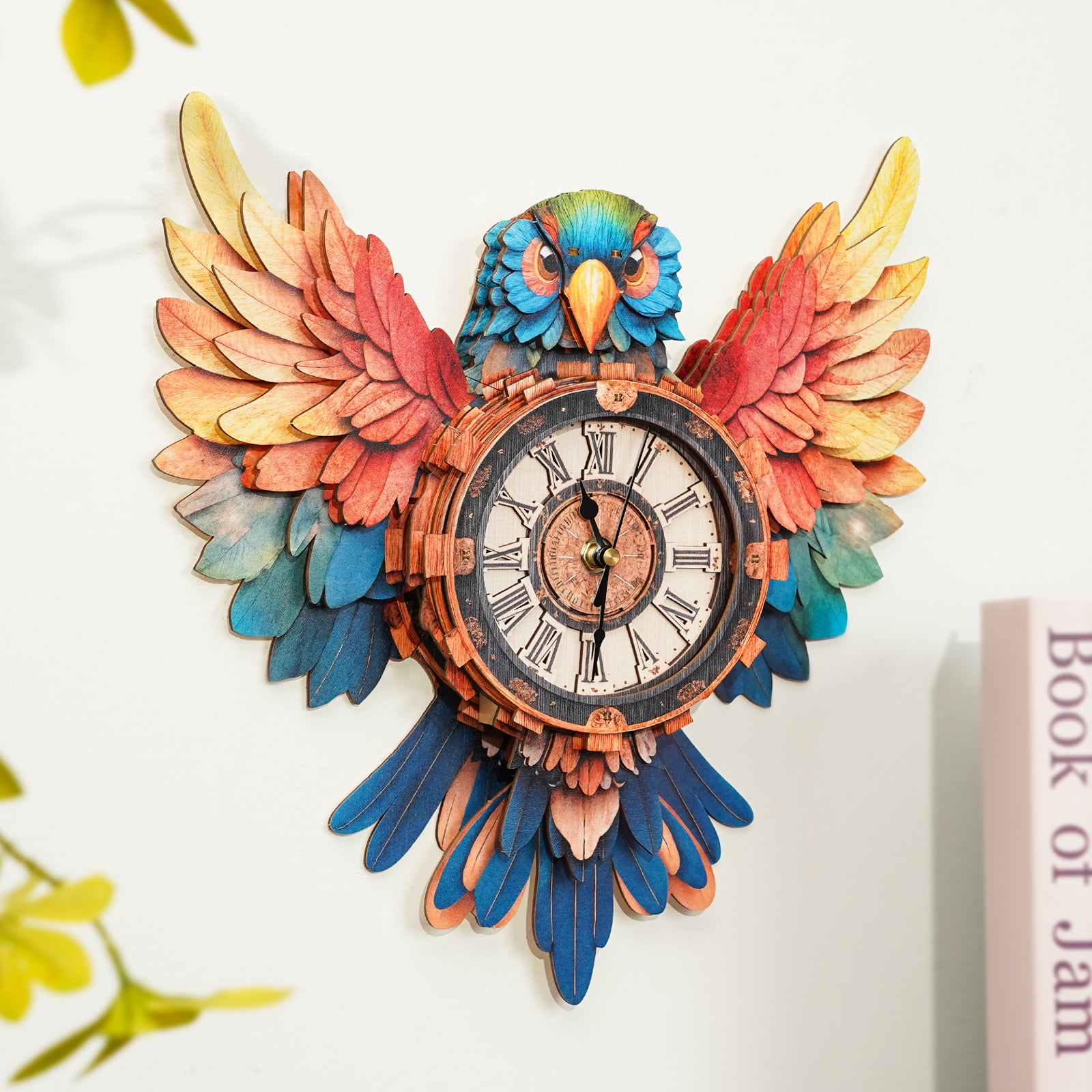 Parrot DIY Wooden Clock, 3D Puzzle Craft Kit