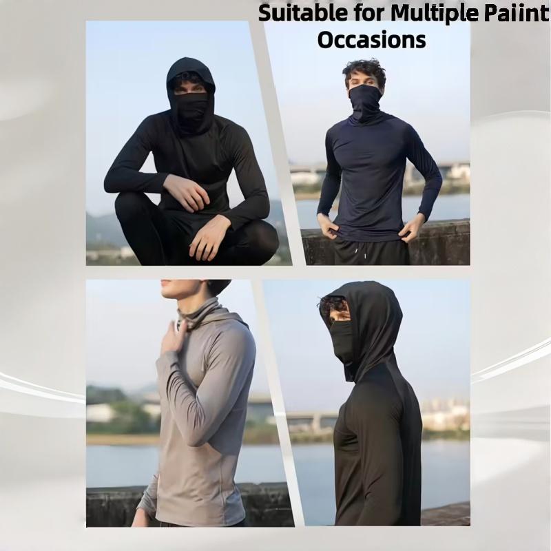 📏📏Men’s UPF 50+ Sun Protection HoodedShirt with Face Mask