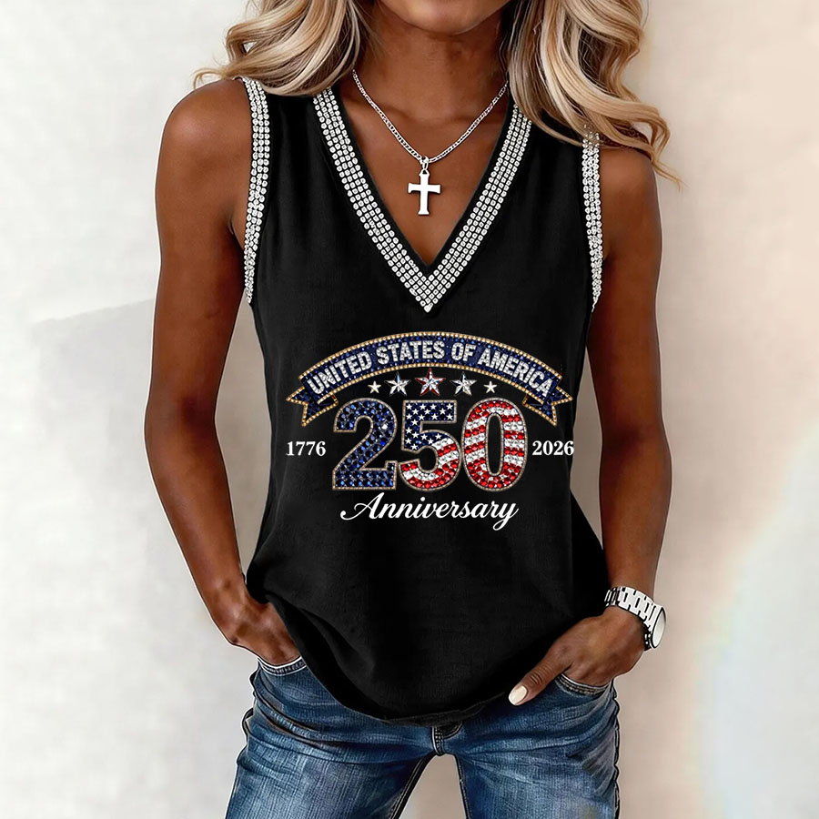 Women'S Retro American Flag Casual Vest