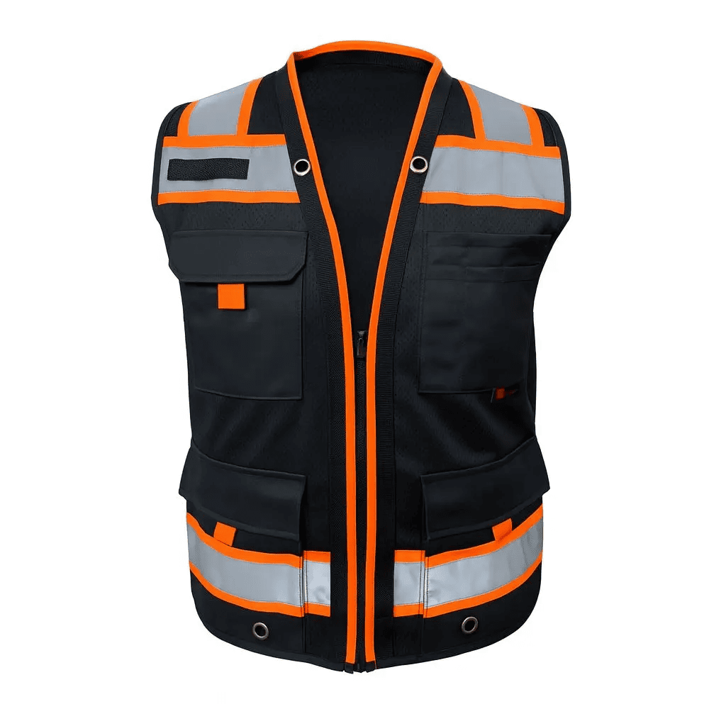 Superintendent Vest, High Visibility Reflective Safety, Mesh Safety Vest with Zipper and Multi pockets AMERICAN SIZE