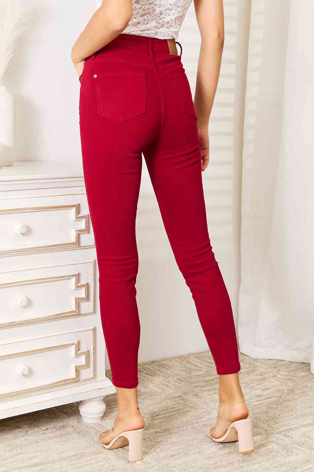Blue Full Size High Waist Tummy Control Skinny Jeans