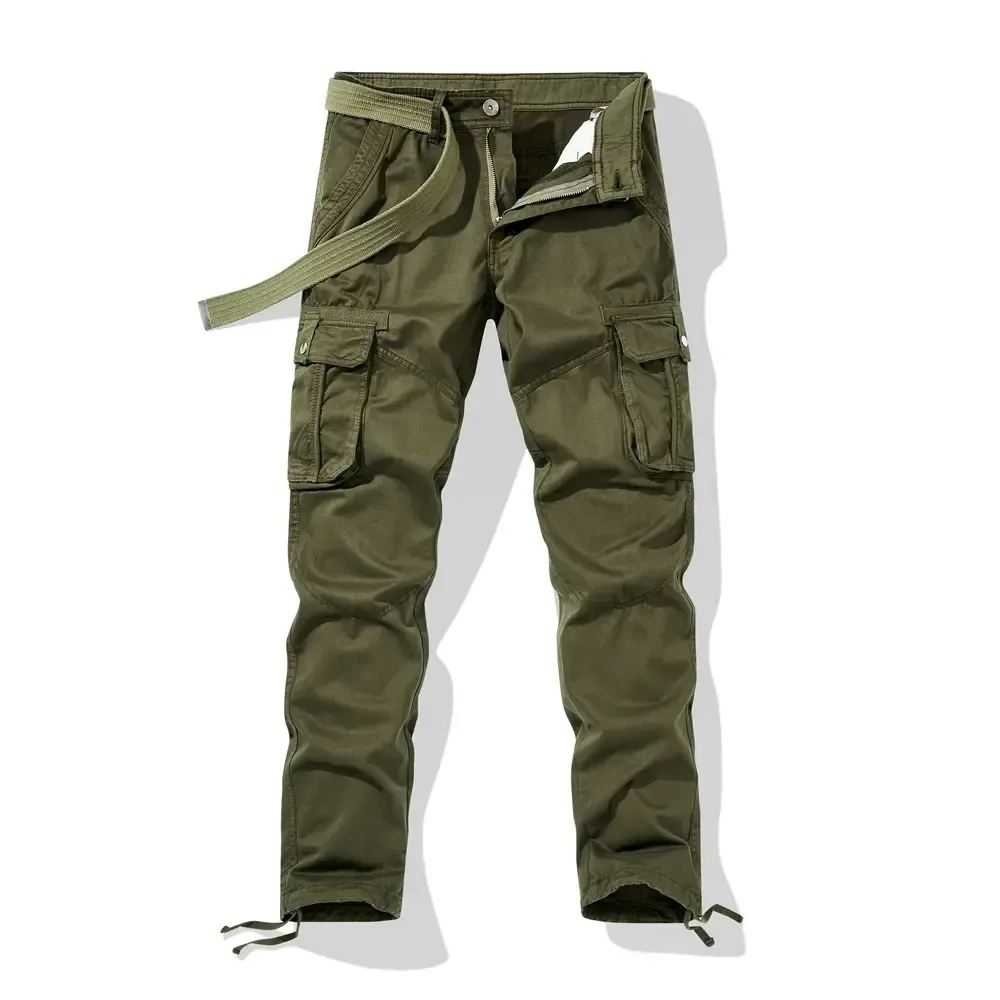 Workwear pants for spring and autumn, men's fashion trend pants, men's multi-pocket casual long pants