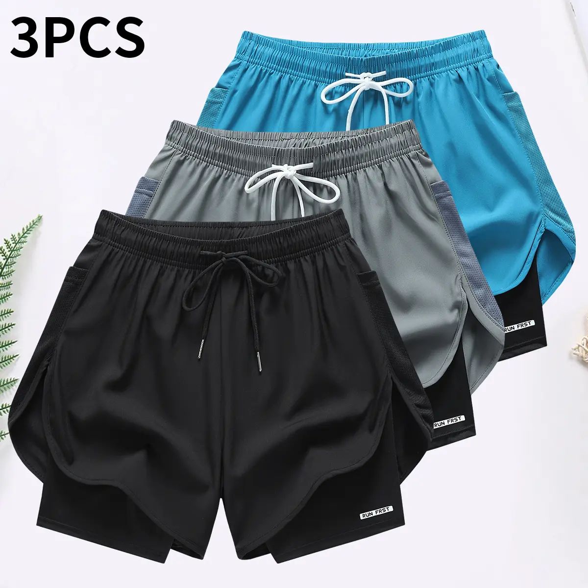Quick Dry Breathable Athletic Shorts with Inner Liner & Adjustable Waistband