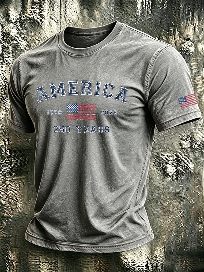 Men's Retro Print Short-Sleeve T-Shirt